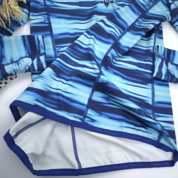 Lauren Ralph Lauren Blue Patterned Women's Work Out Quarter-Zip Pullover S - Picture 8 of 10